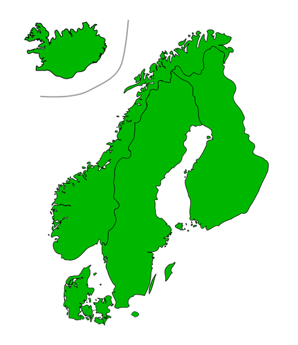 Vector mappa della Scandinavia